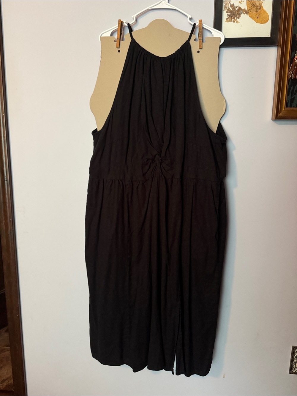 Ava Viv Black Sleeveless Knotted Front Midi Dress